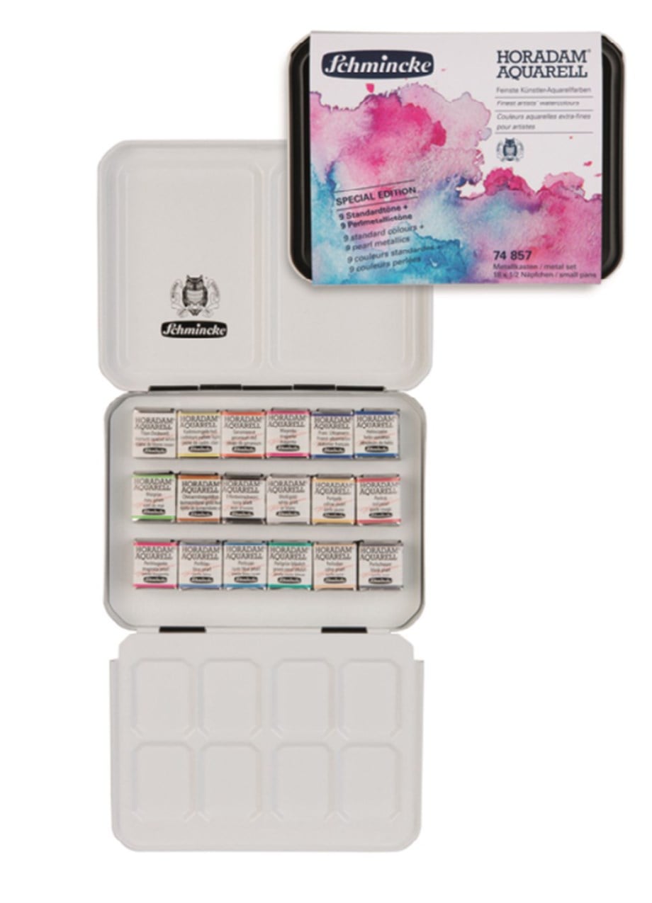 Schmincke Horadam Aquarell Özel Üretim Sulu Boya Seti Yarım Tablet 18 Renk 74857