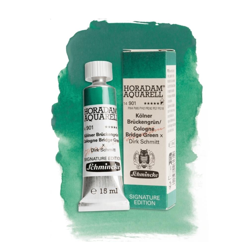 Schmincke Horadam Aquarell Signature Edition Özel Renkler Cologne Bridge Green 15 ml Tüp 901