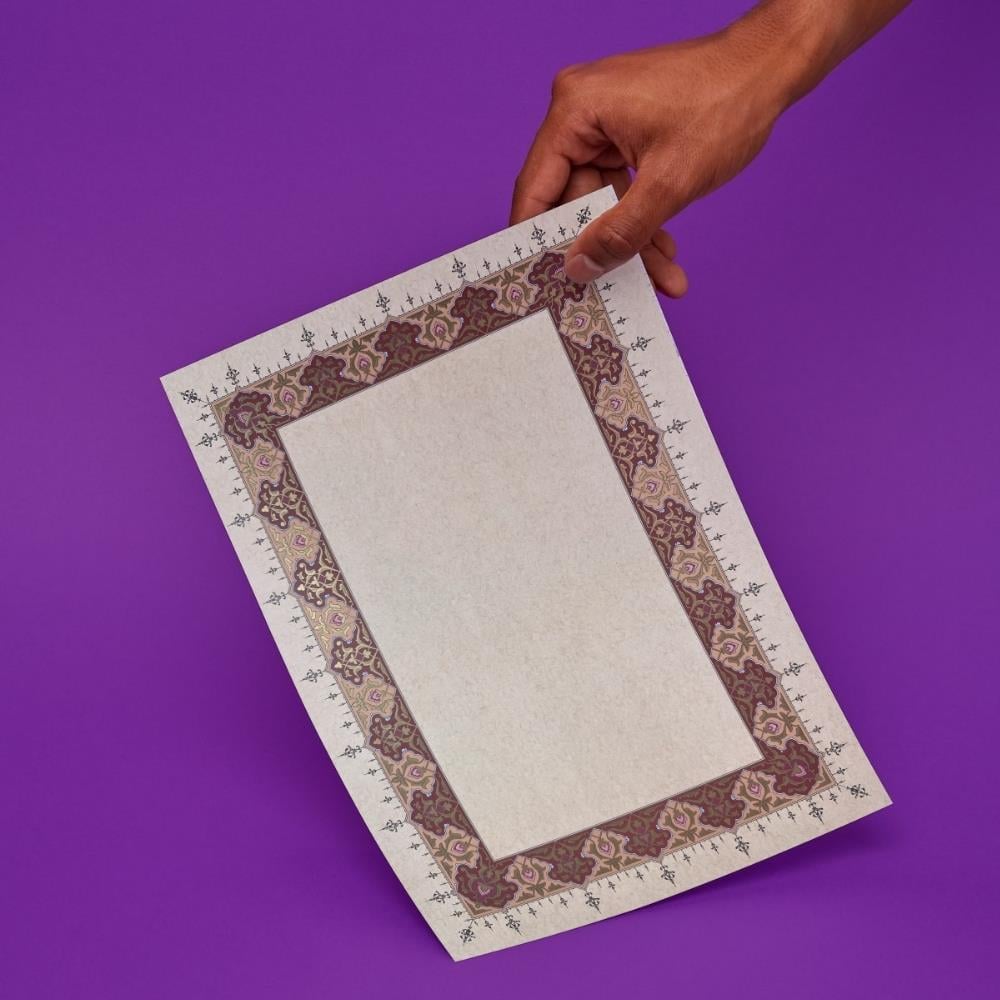 Tezhipli İçi Boş Mat Kuşe Meşk Kağıdı No.4 Kırmızı