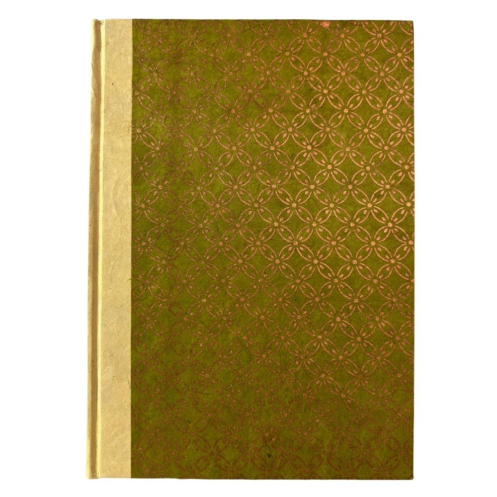 Tiryakiart El Yapımı Defter Circle Blossom Serisi 15x21 cm 80 yp 59 Olive/Copper