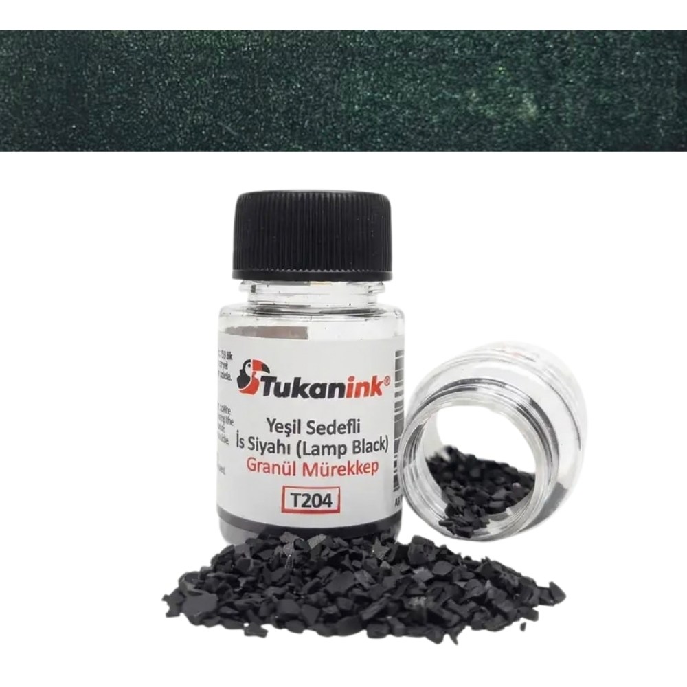 Tukanink Granül Toz Hat Mürekkebi Siyah Yeşil Sedefli 6 gr - 30 ml