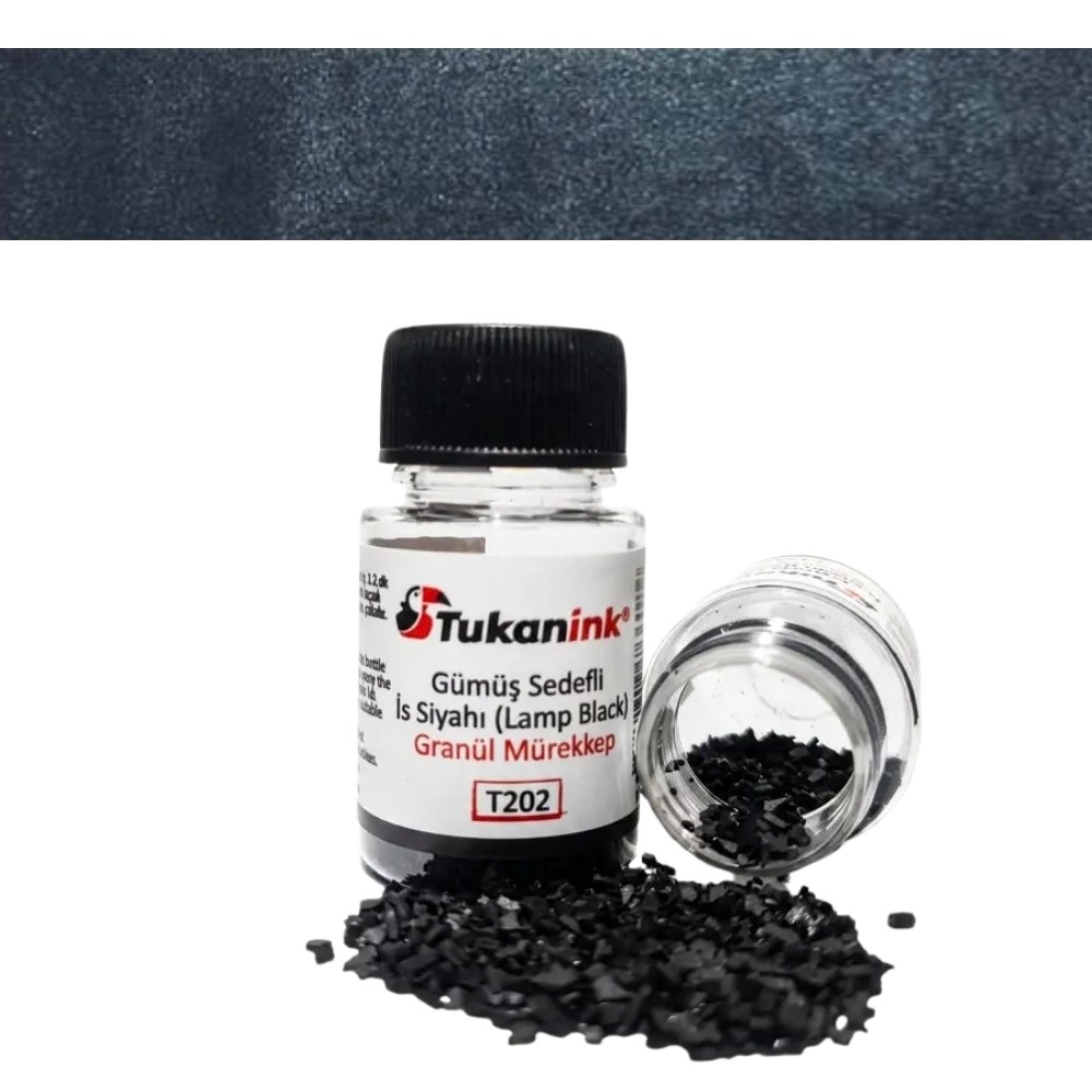 Tukanink Granül Toz Hat Mürekkebi Siyah Gümüş Sedefli 6 gr - 30 ml