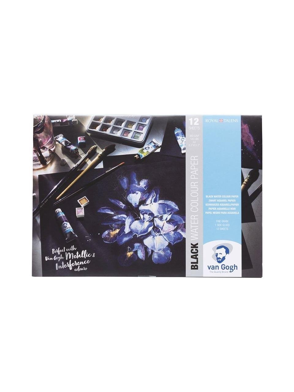 Van Gogh Sulu Boya Bloğu 360 Gr 30x21 cm 12 Yaprak Siyah