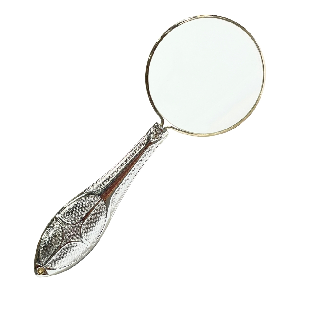 Vera Sanat 45 mm Gümüş Renkli İşlemeli Saplı El Büyüteci MG18155-7