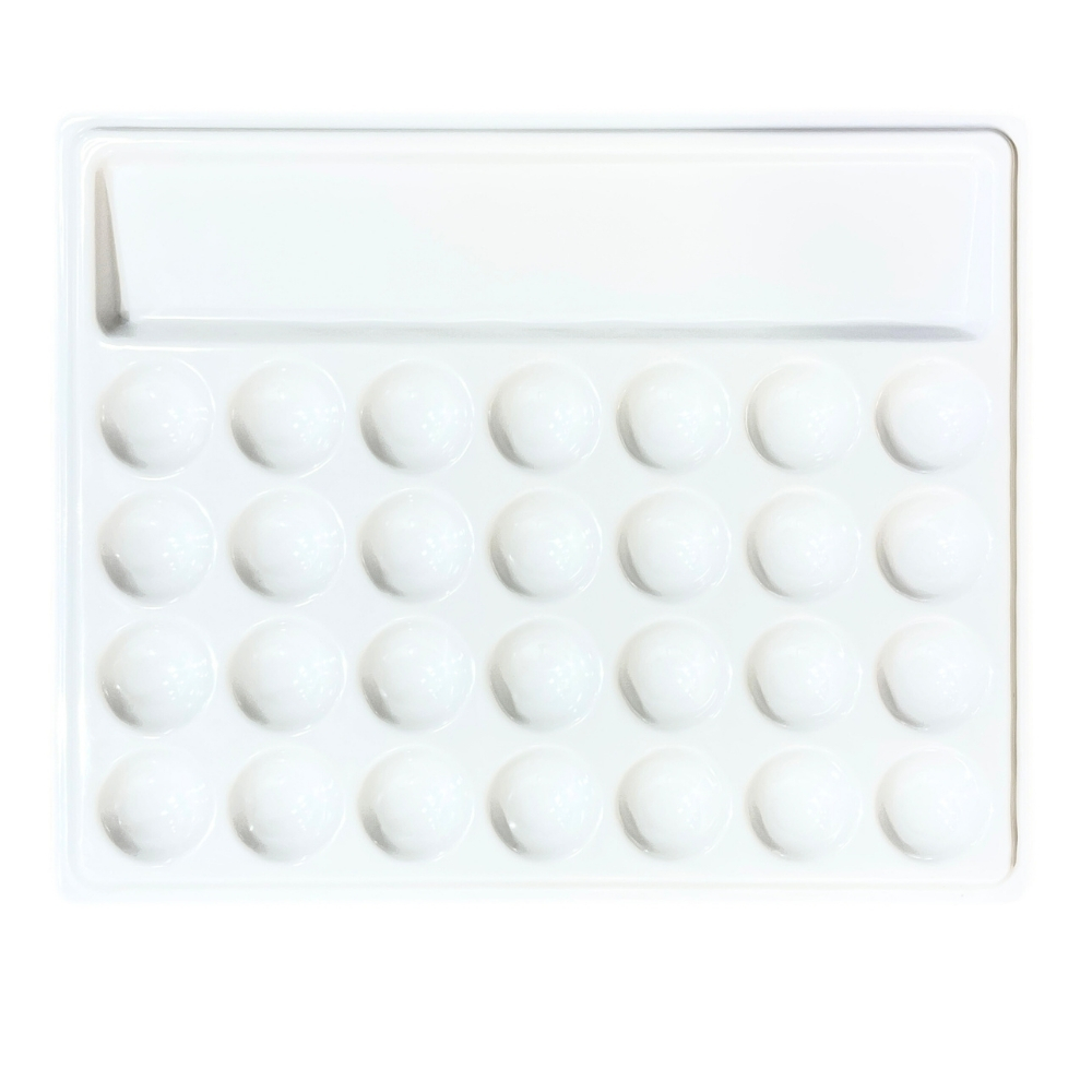 Vera Sanat Sert Plastik Palet 28 Godeli Fırça Bölmeli 15x18 cm