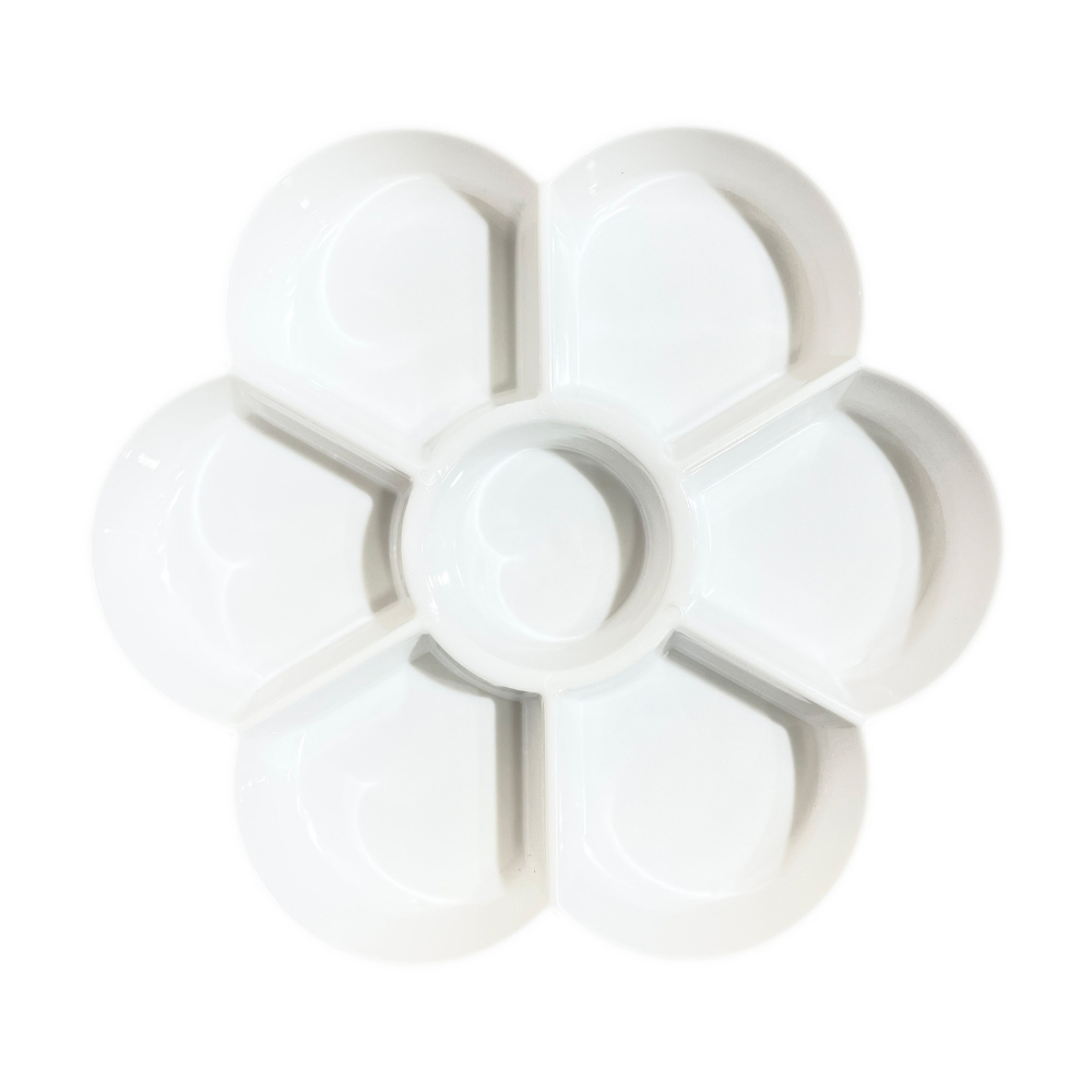 Vera Sanat Sert Plastik Palet 6+1 Godeli Papatya Desenli 17 cm