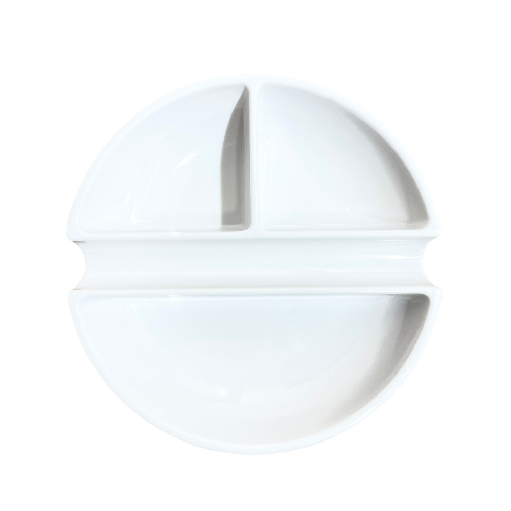 Vera Sanat Sert Plastik Palet Geniş 3 Godeli Fırça Bölmeli 12 cm