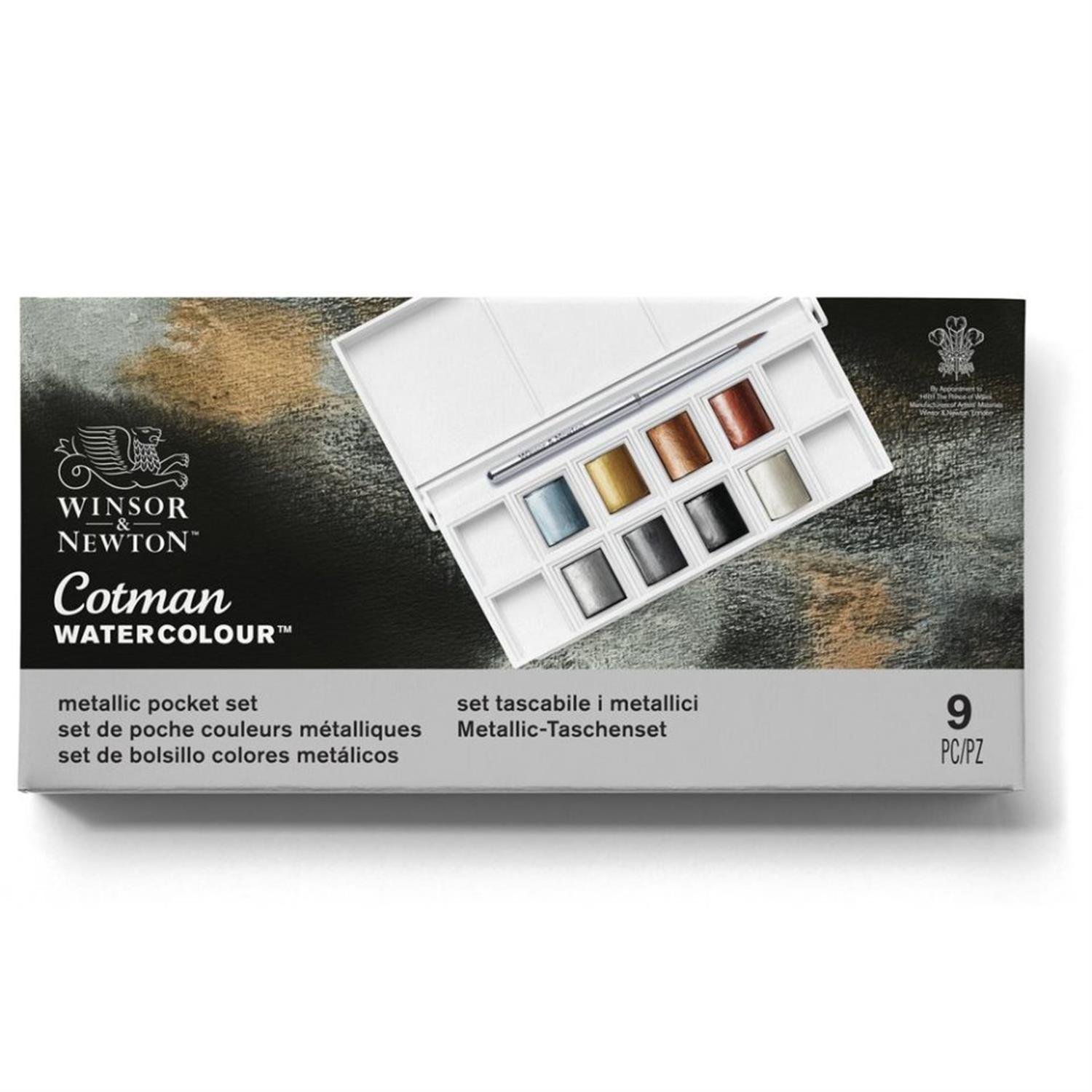 Winsor Newton Cotman Yaldız Sulu Boya Seti 8 x Yarım Tablet