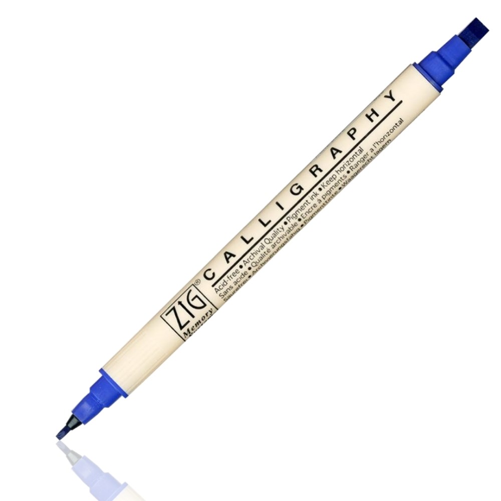 Zig Kaligrafi Kalemi MS 3400 Çift Uçlu 2 mm-5 mm 030 Pure Blue