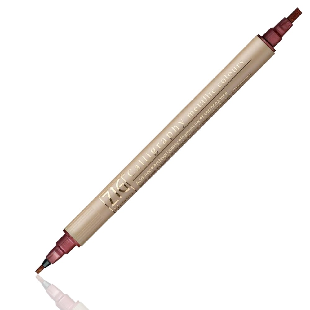 Zig Metalik Kaligrafi Kalemi MS 8400 Çift Uçlu 2 mm-3.5 mm 126 Red
