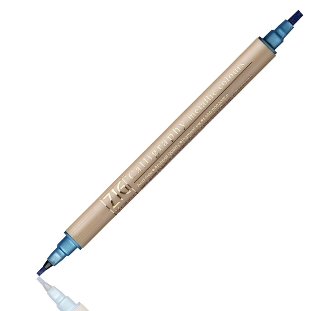 Zig Metalik Kaligrafi Kalemi MS 8400 Çift Uçlu 2 mm-3.5 mm 125 Blue