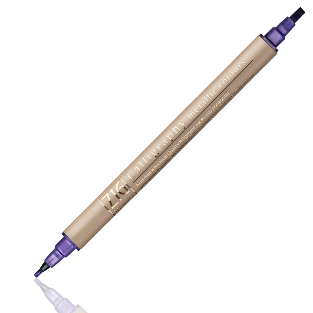 Zig Metalik Kaligrafi Kalemi MS 8400 Çift Uçlu 2 mm-3.5 mm 124 Violet