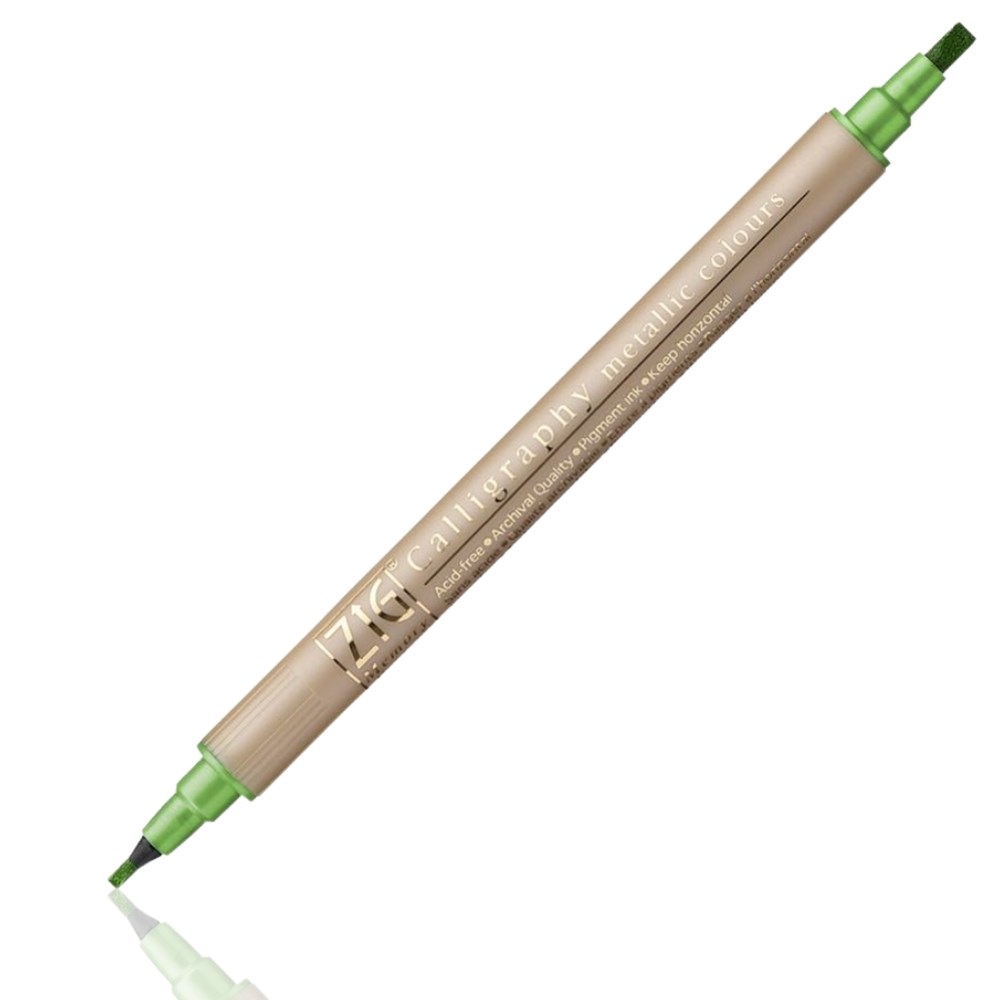 Zig Metalik Kaligrafi Kalemi MS 8400 Çift Uçlu 2 mm-3.5 mm 128 Light Green