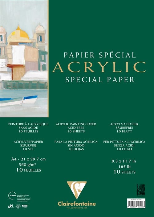 Clairefontaine Acrylic Special Paper Akrilik Blok 360 gr A4 10 Yaprak