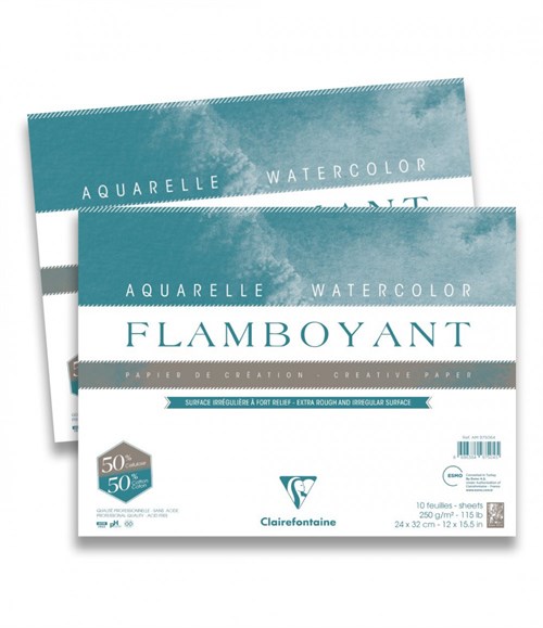 Clairefontaine Aquarell Flamboyant Sulu Boya Kağıdı 250 gr 10 Yaprak 24x32 cm