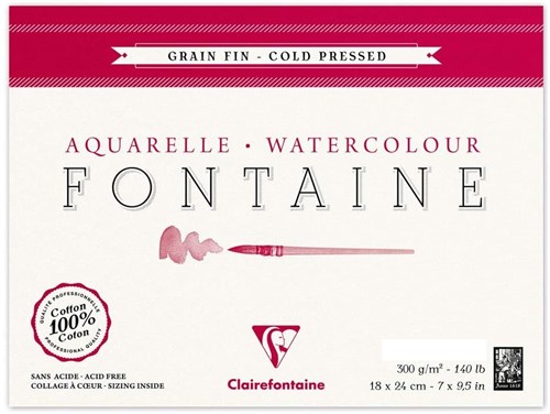Clairefontaine Aquarell Fontaine Sulu Boya Blok 300 gr 24x30 cm 10 Yaprak