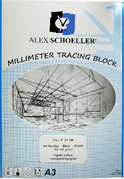 Alex Schoeller  Aydınger Milimetrik Blok 30 Yaprak 90-95 Gram - A3