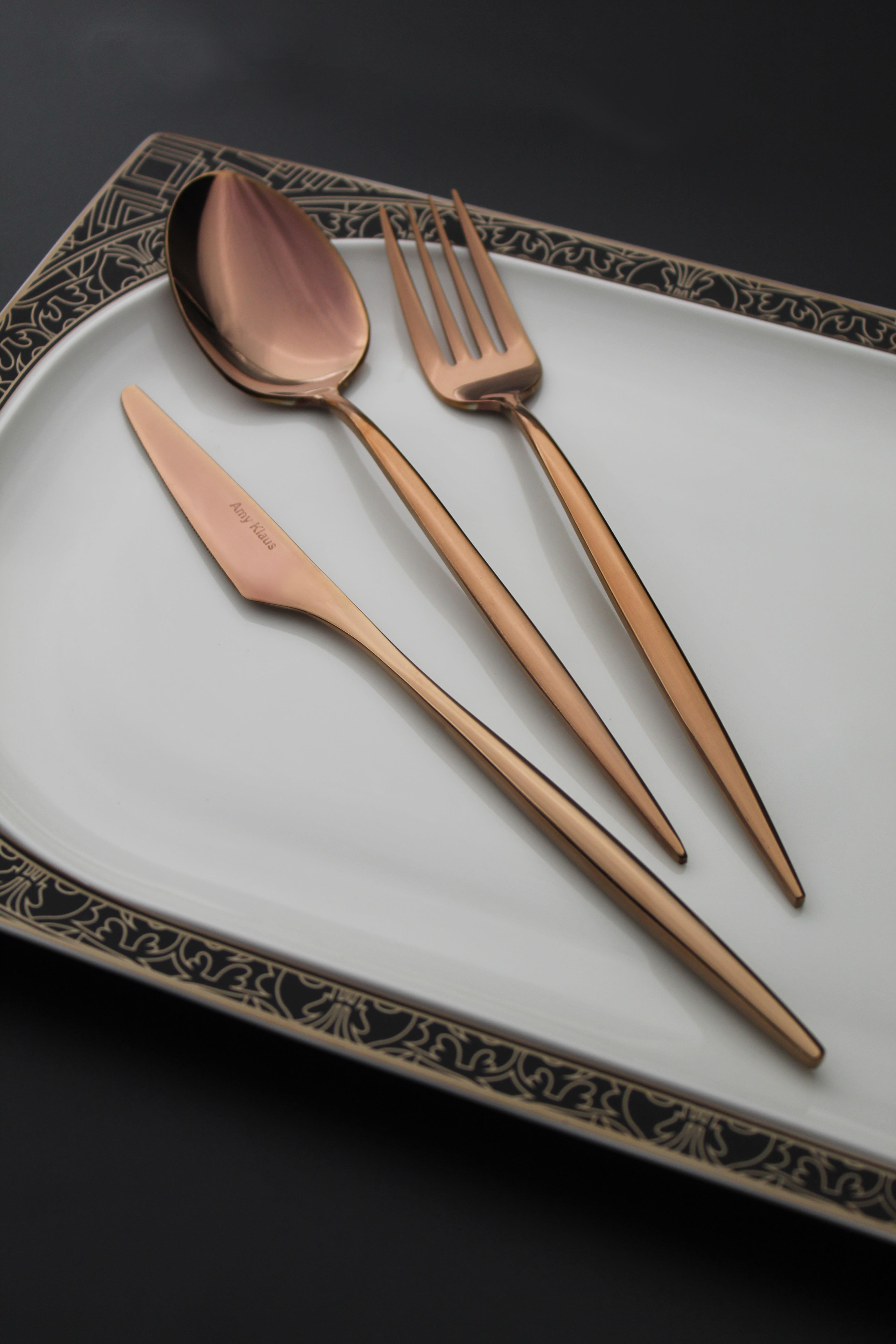 Amy Klaus Luxury Bronz 84 Parça Çatal Kaşık Bıçak Takımı