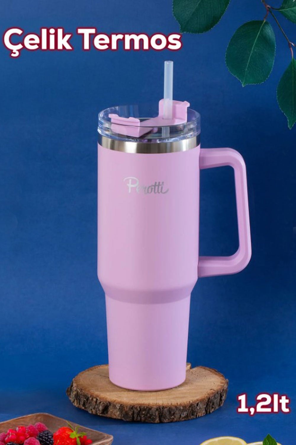 Perotti Colte V1 Paslanmaz Çelik Pembe Termos Bardak 1,2 Lt