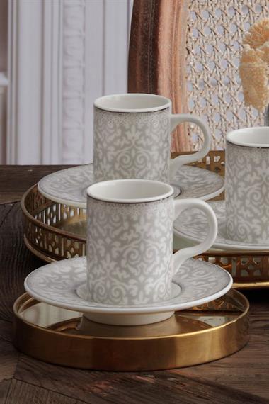 Güral Porselen Camelia 6 Kişilik 12 Parça Kahve Fincan Takımı 100 cc