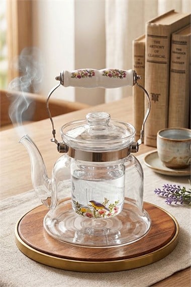 Paçi Cam Süzgeçli Bitki Çayı demlik 1200 ml