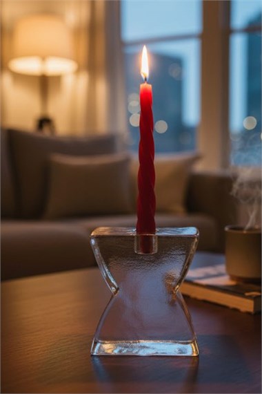 Paşabahçe El İmalatı Kristal Ağır Cam Mumluk 1 Adet 25017 (MUM DAHİL DEĞİLDİR)