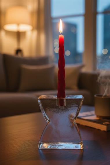 Paşabahçe El İmalatı Kristal Ağır Cam Mumluk 1 Adet 25017 (MUM DAHİL DEĞİLDİR)