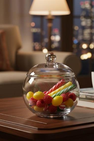 Paşabahçe Kristal El İmalatı Kapaklı Şekerlik 90351