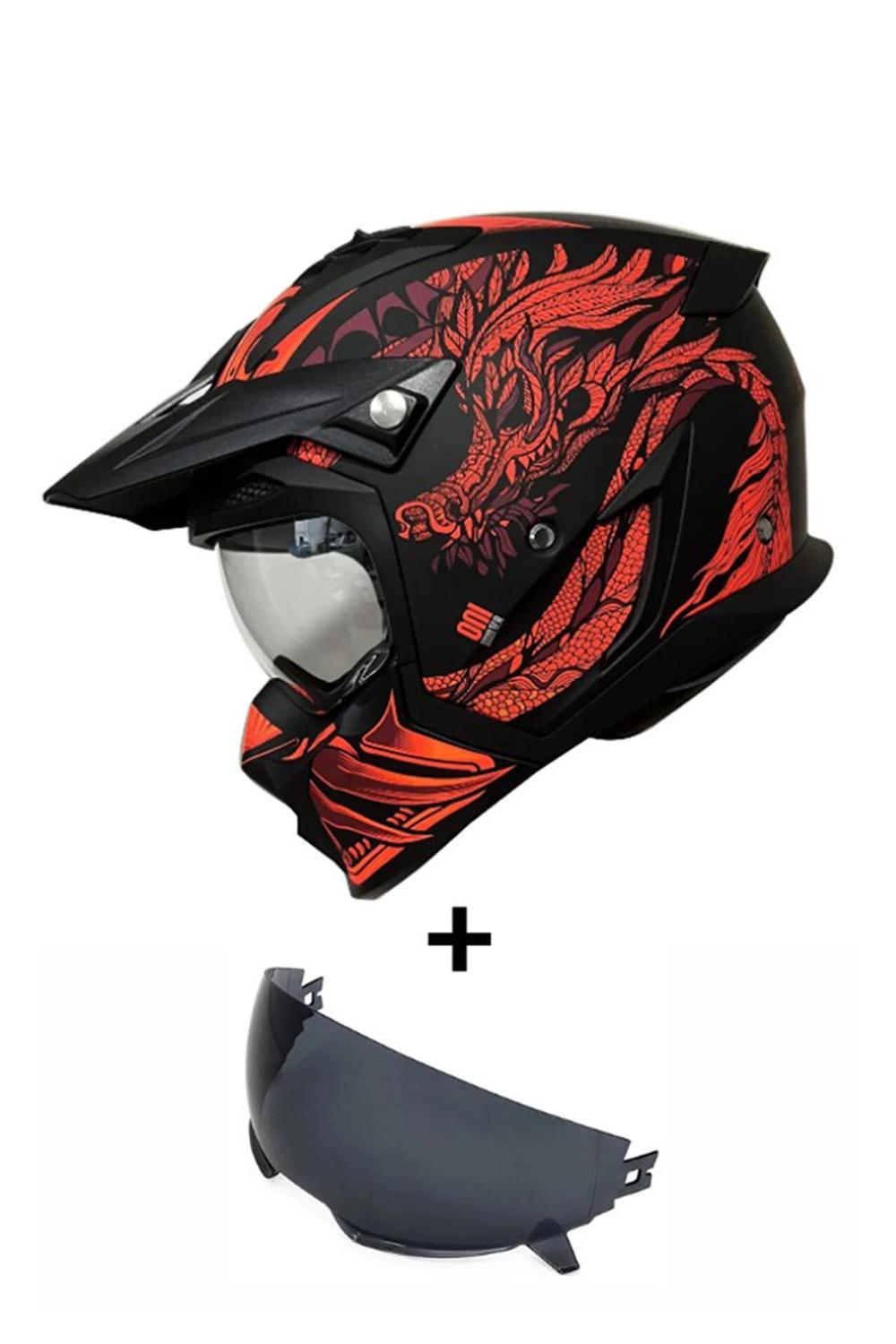 Axxis 980 Hunter Sv Oni B5 Matt Red Çift Vizörlü Çene Çıkabilen