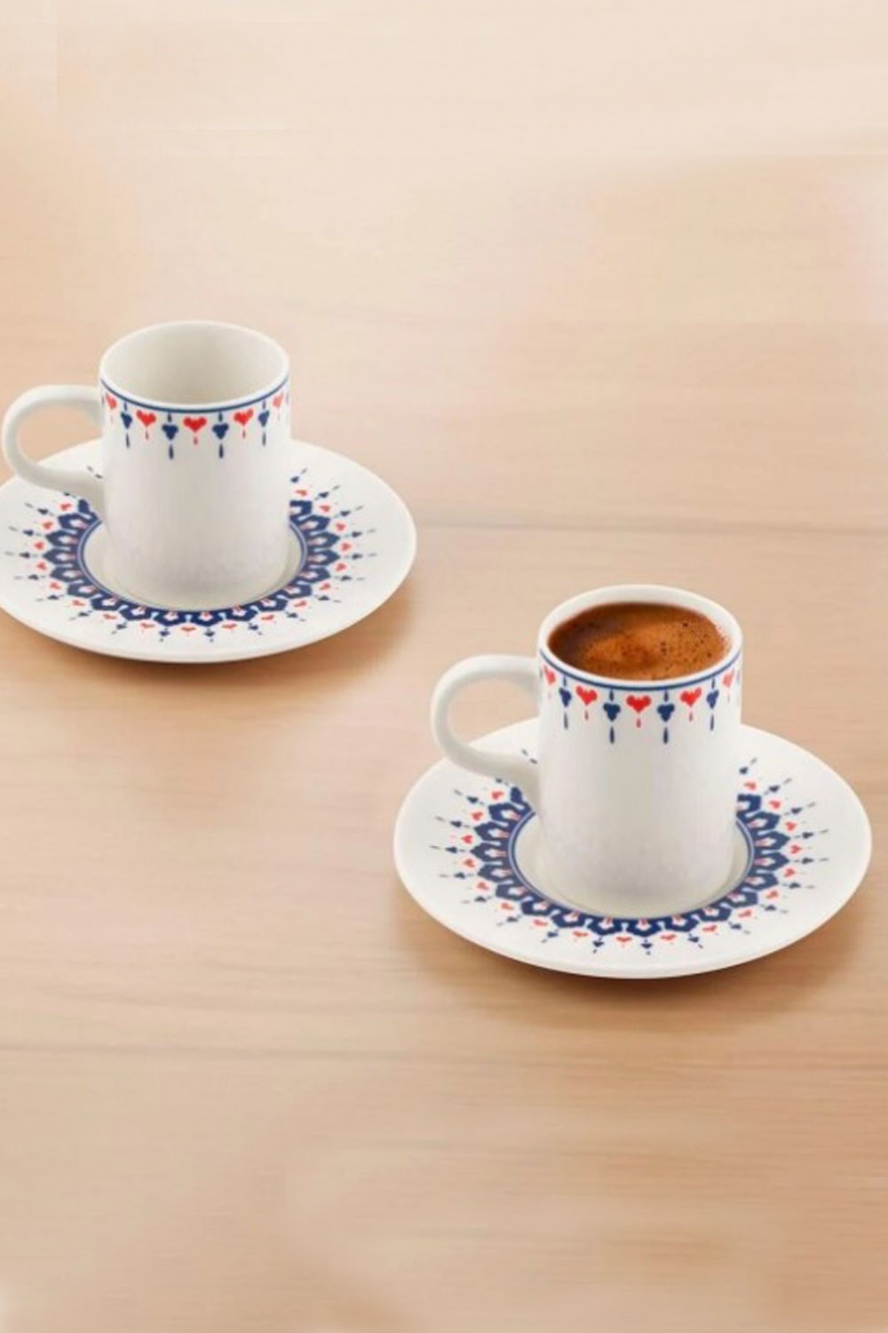 Güral Porselen Camelia 6 Kişilik 12 Parça Kahve Fincan Takımı 100 cc