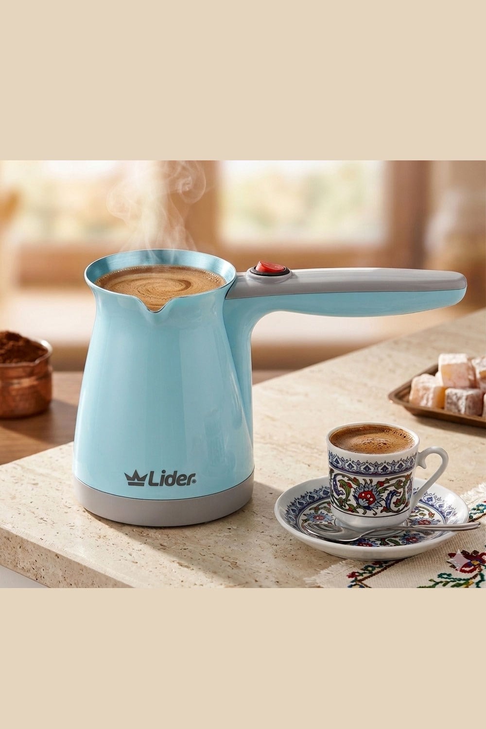 Lider LK-316 Plastik Elektrikli Cezve 4 fincan 200 ml