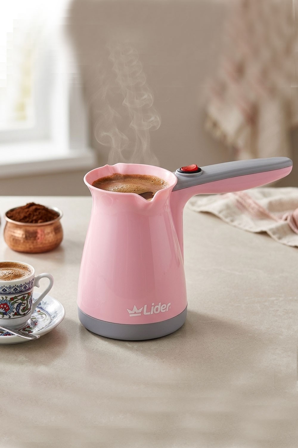 Lider LK-316 Plastik Elektrikli Cezve 4 fincan 200 ml