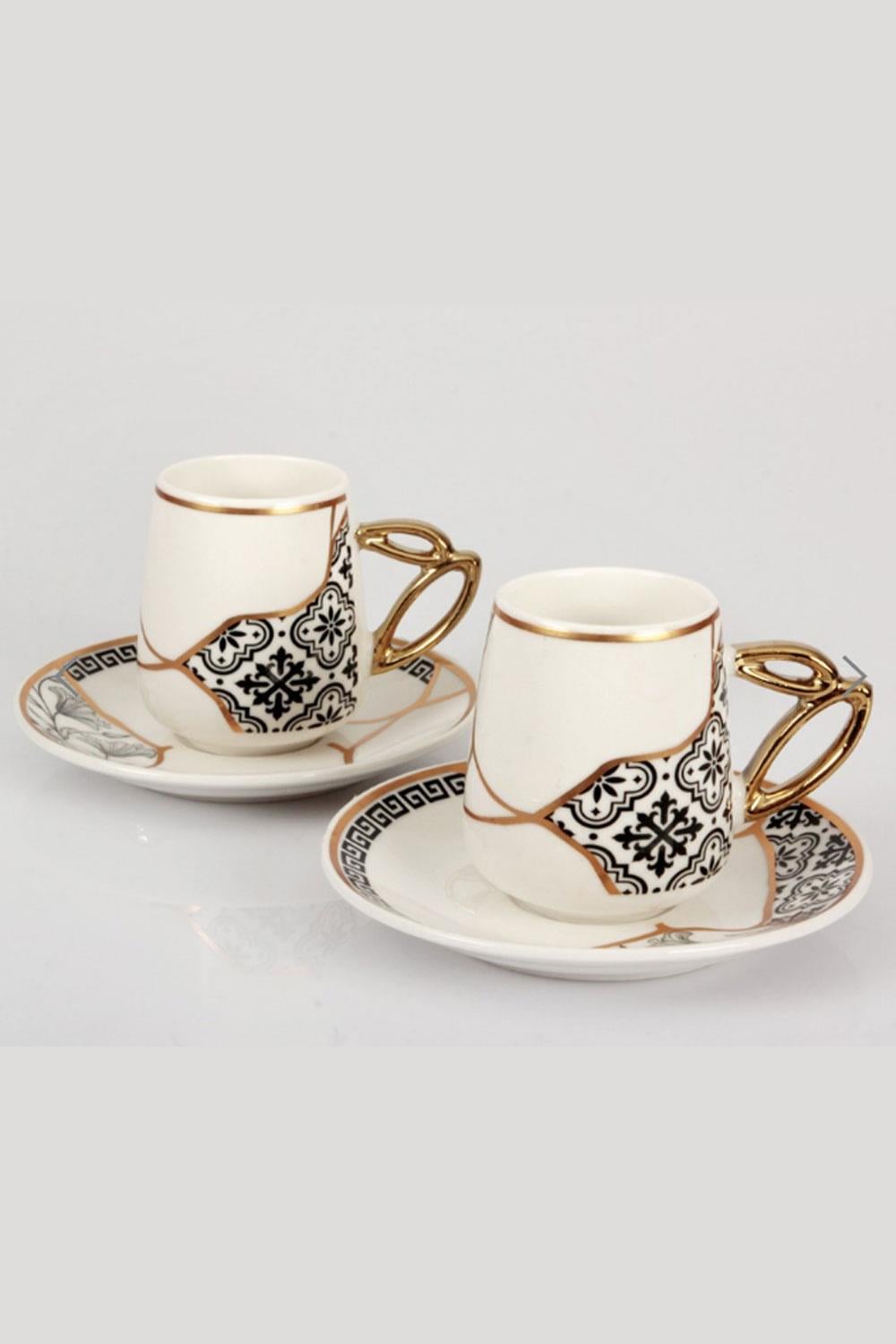 Paçi Porselen Ethnic 6 Kişilik Kahve Fincan Takımı 85 cc