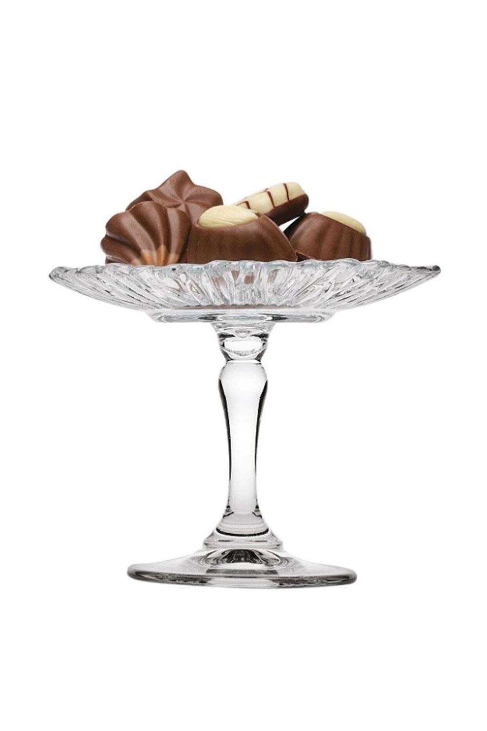 Paşabahçe Patısserıe Ayaklı Mini Servis Tabağı 96455 (Boy:10, cm Çap: 12,6 cm)