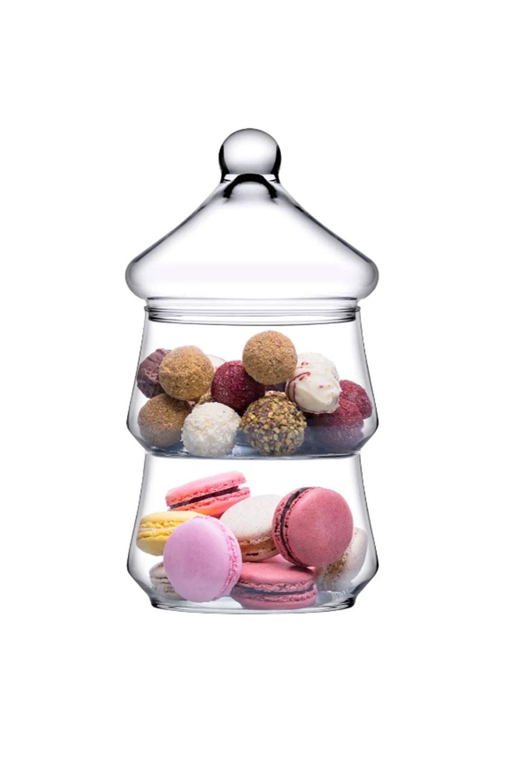 Paşabahçe Villa Patisserie 2 Katlı Cam Kurabiyelik Saklama Kabı 96816