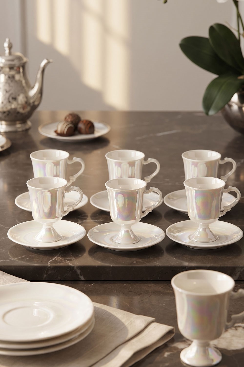 Pearly 6`lı Porselen Kahve Fıncanı 16848