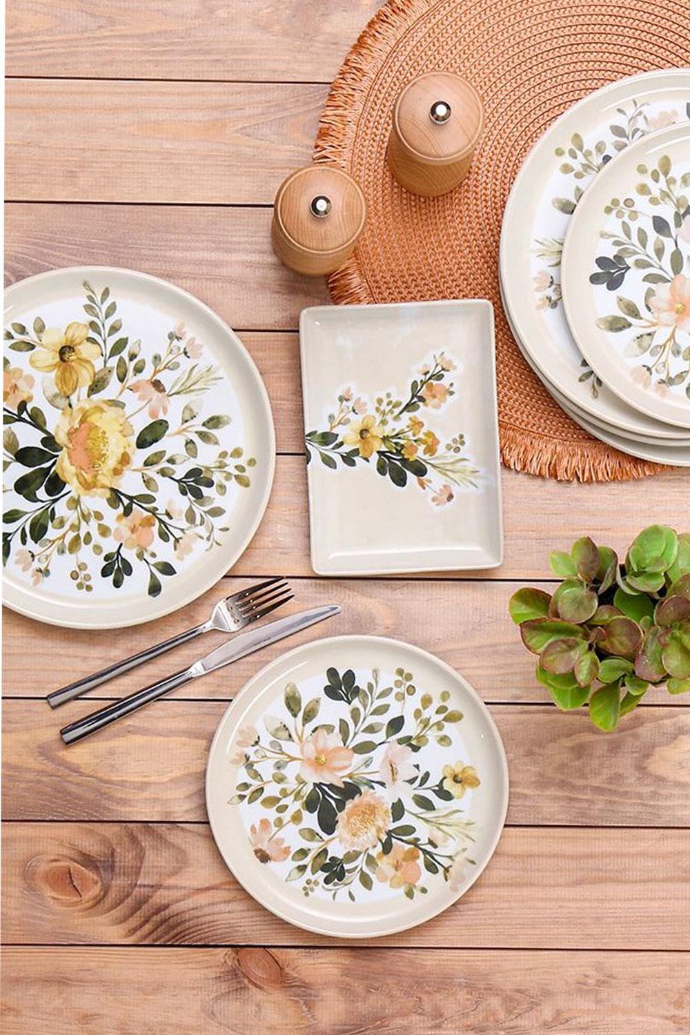 Porland Floral 18 Parça 6 Kişilik İkram&Kahvaltı Takımı