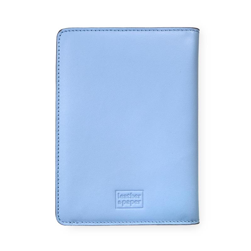 Açık Mavi Deri Pasaport Kılıfı, Valiz Etiketi ve Anahtarlık Hediye Kutusu