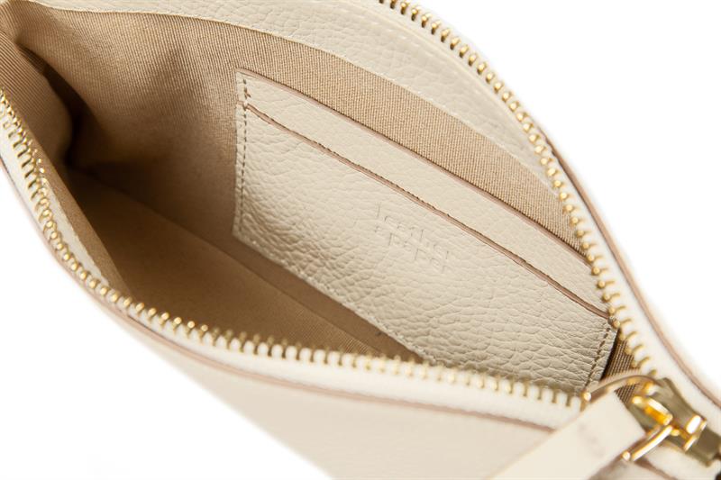 Askılı Deri Dikdörtgen Çanta Krem Beyaz