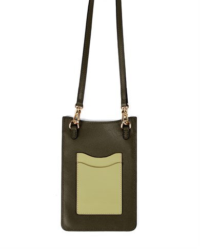 Askılı Deri Telefon Çantası Avokado