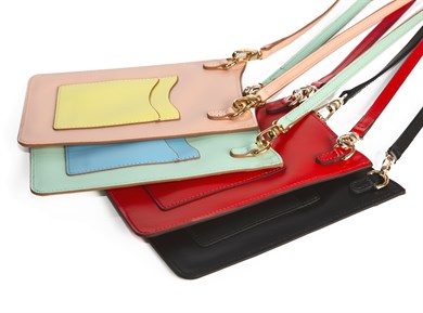 Askılı Deri Telefon Çantası Kırmızı