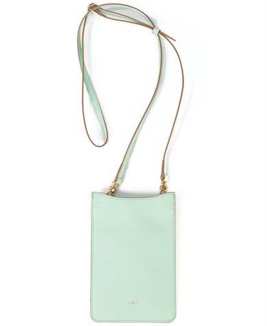 Askılı Deri Telefon Çantası Mint Yeşil
