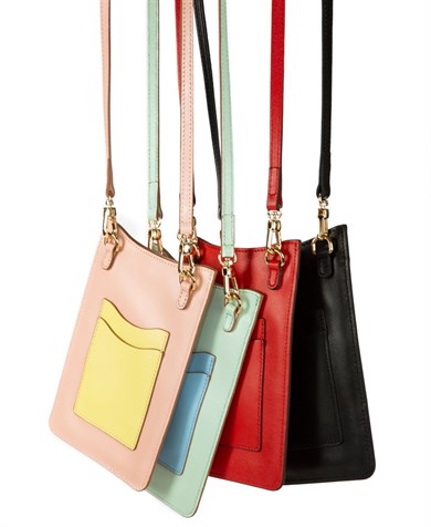 Askılı Deri Telefon Çantası Vişne