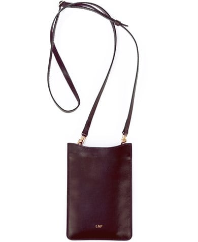 Askılı Deri Telefon Çantası Vişne