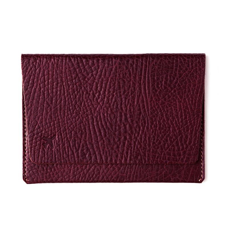 Bordo Deri Pasaport Kılıfı