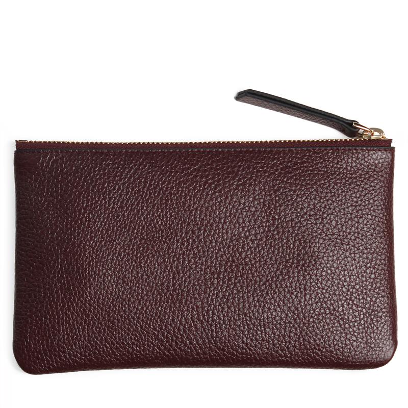 Deri Dikdörtgen Çanta Bordo