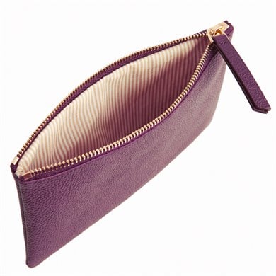 Deri Dikdörtgen Çanta Mor