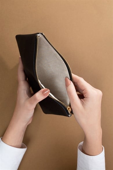 Deri Dikdörtgen Çanta Siyah