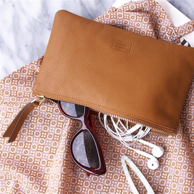 Deri Dikdörtgen Çanta Taba