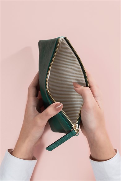 Deri Dikdörtgen Çanta Zümrüt Yeşil